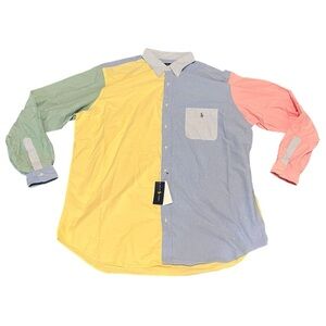 Ralph Lauren Mens Classic Multicolor Button Down Shirt- Size 3XLT Tall- NWT